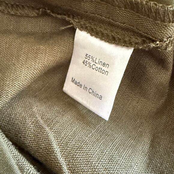NEW Tuckernuck Army Green Safari Shorts Linen High Waist Pleated Size Small $148 - Picture 6 of 6